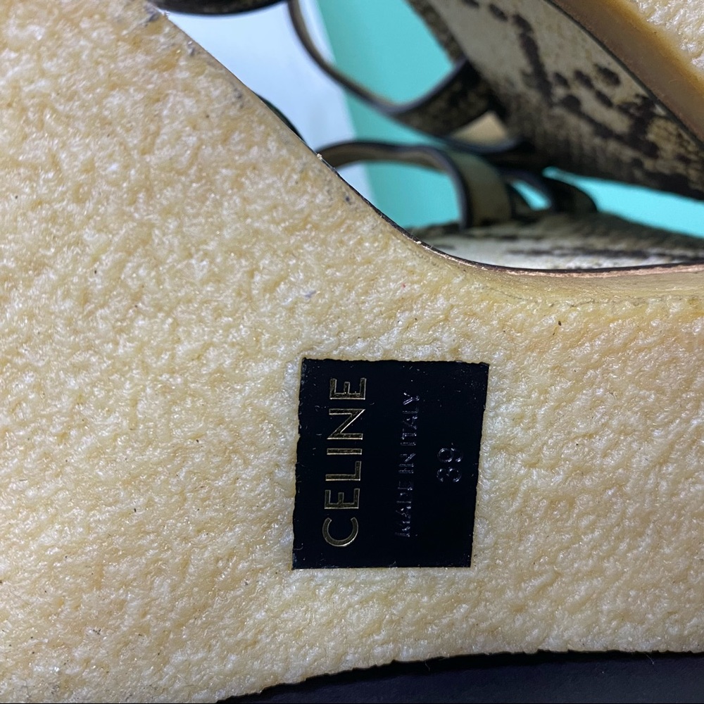 CELINE Jacquard Printed Wedge Sandals - Picture 13 of 15